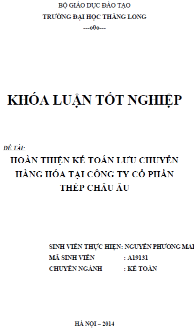 hoan thien ke toan luu chuyen hang hoa tai cong ty co phan thep chau au