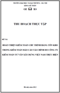 hoan thien kiem toan chu trinh hang ton kho trong kiem toan bao cao tai chinh do cong ty kiem toan tu van xay dung viet nam thuc hien