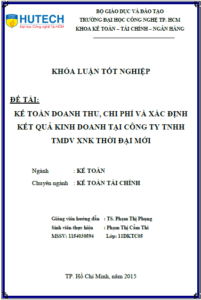 ke toan doanh thu chi phi va xac dinh ket qua kinh doanh tai cong ty tnhh thuong mai dich vu xuat nhap khau thoi dai moi