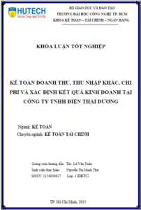 ke toan doanh thu thu nhap khac chi phi va xac dinh ket qua kinh doanh tai cong ty tnhh dien thai duong