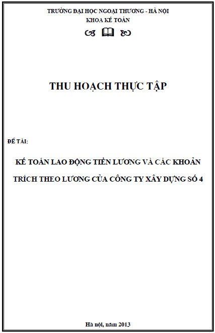 ke toan lao dong tien luong va cac khoan trich theo luong cua cong ty xay dung so 4