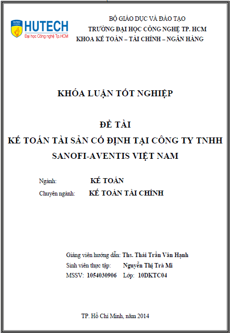 Kế toán tài sản cố định tại công ty TNHH Sanofi - Aventis Việt Nam 1 ke toan tai san co dinh tai cong ty tnhh sanofi aventis viet nam