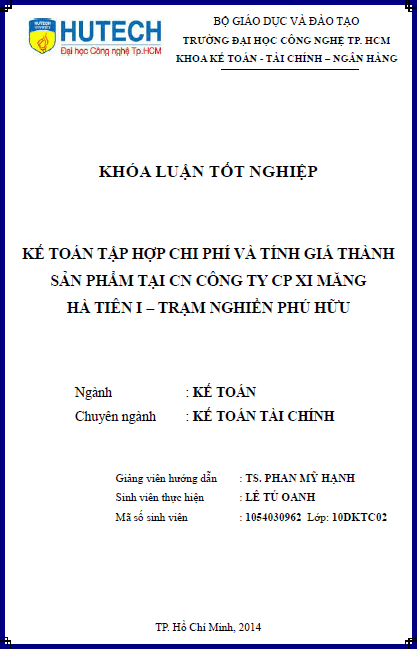 ke toan tap hop chi phi va tinh gia thanh san pham tai cn cong ty cp xi mang ha tien 1 tram nghien cuu phu huu