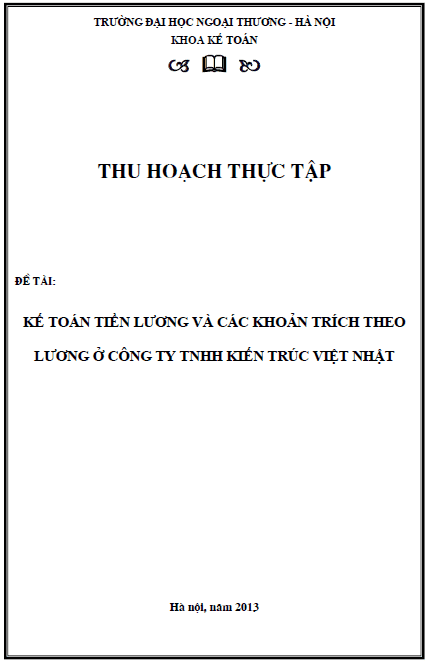 ke toan tien luong va cac khoan trich theo luong o cong ty tnhh kien truc viet nhat