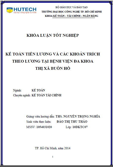 ke toan tien luong va cac khoan trich theo luong tai benh vien da khoa thi xa buon ho
