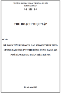 ke toan tien luong va cac khoan trich theo luong tai cong ty tnhh hong hung ha so 46a pho hang khoai hoan kiem ha noi