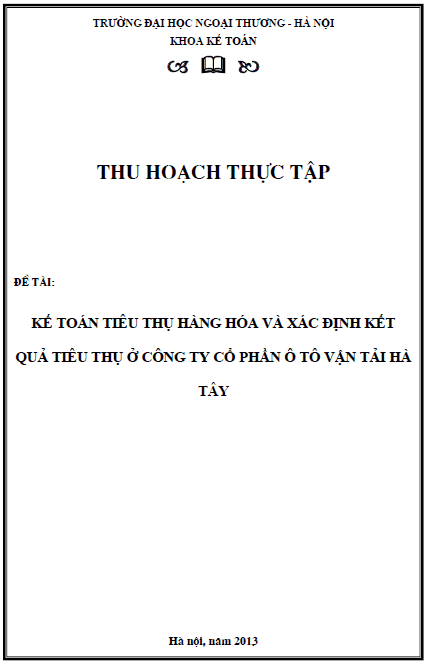 ke toan tieu thu hang hoa va xac dinh ket qua tieu thu o cong ty co phan o to van tai ha tay