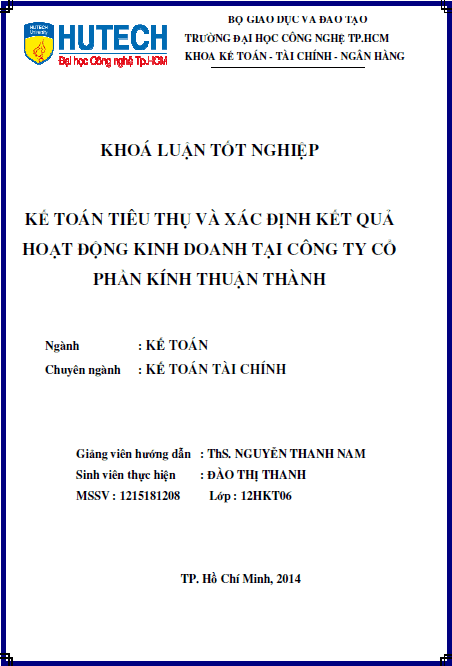 ke toan tieu thu va xac dinh ket qua hoat dong kinh doanh tai cong ty co phan kinh thuan thanh