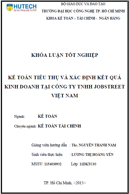 ke toan tieu thu va xac dinh ket qua kinh doanh tai cong ty tnhh jobstreet viet nam