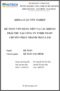 ke toan von bang tien va cac khoan phai thu tai cong ty tnhh thuong mai dich vu chuyen phat nhanh tran lam