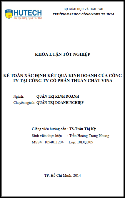 ke toan xac dinh ket qua kinh doanh cua cong ty tai cong ty co phan thuan chat vina
