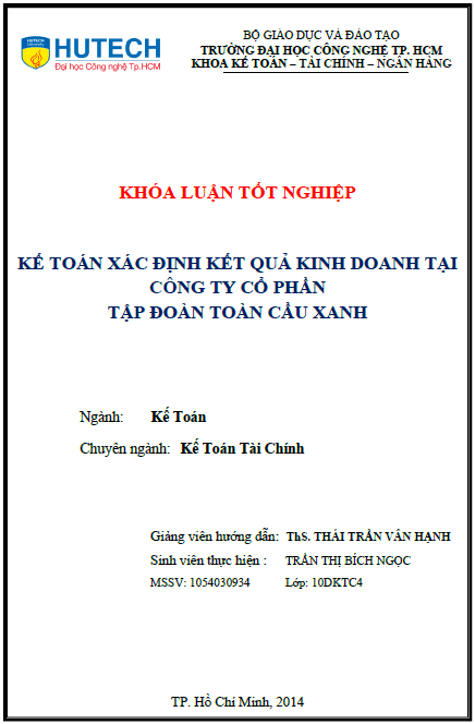 ke toan xac dinh ket qua kinh doanh tai cong ty co phan tap doan toan cau