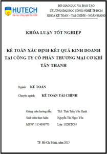 ke toan xac dinh ket qua kinh doanh tai cong ty co phan thuong mai co khi tan thanh