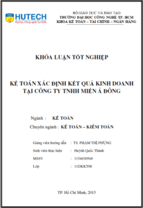 ke toan xac dinh ket qua kinh doanh tai cong ty tnhh mien a dong