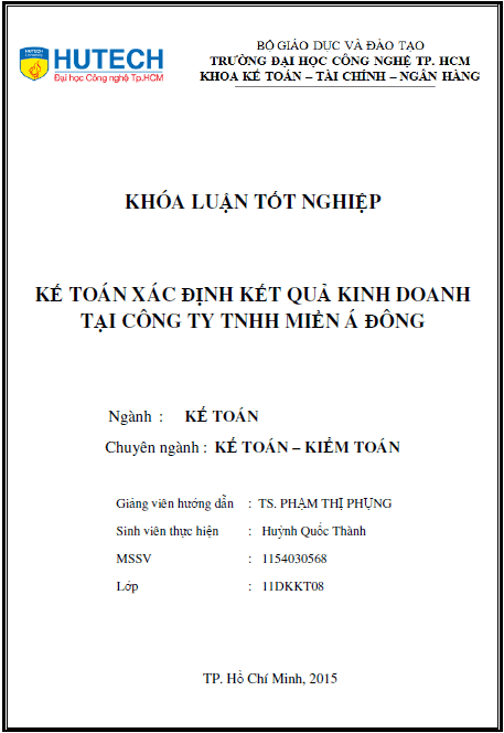 ke toan xac dinh ket qua kinh doanh tai cong ty tnhh mien a dong