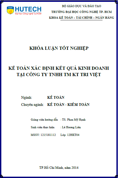 ke toan xac dinh ket qua kinh doanh tai cong ty tnhh thuong mai ky thuat tri viet