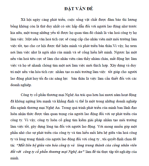 moi lien he giua van hoa cong ty va long trung thanh cua cong nhan vien doi voi cong ty co phan thuong mai nghe an 1