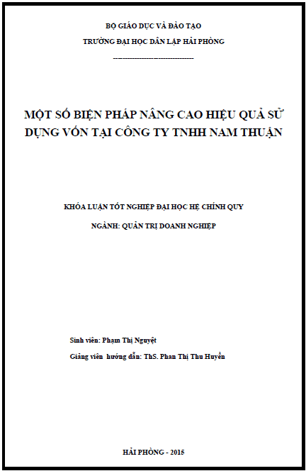mot so bien phap nang cao hieu qua su dung von tai cong ty tnhh nam thuan