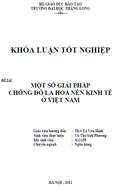 mot so giai phap chong do la hoa nen kinh te o viet nam