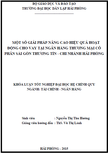 mot so giai phap nang cao hieu qua hoat dong cho vay tai ngan hang thuong mai co phan sai gon thuong tin chi nhanh hai phong