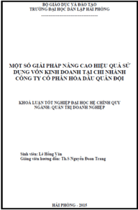 mot so giai phap nang cao hieu qua su dung von kinh doanh tai chi nhanh cong ty co phan hoa dau quan doi