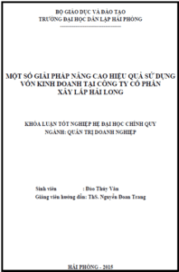 mot so giai phap nang cao hieu qua su dung von kinh doanh tai cong ty co phan xay lap hai long