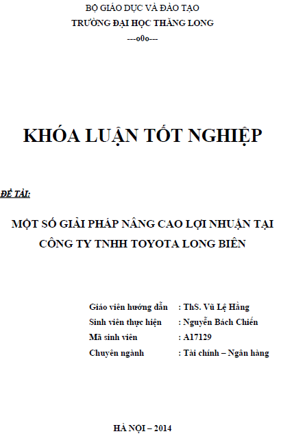 mot so giai phap nang cao loi nhuan tai cong ty tnhh toyota long bien