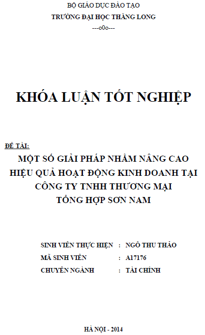 mot so giai phap nham nang cao hieu qua hoat dong kinh doanh tai cong ty tnhh thuong mai tong hop son nam