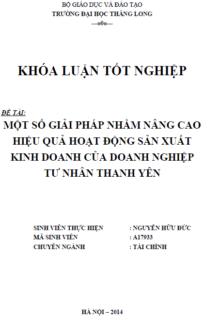 mot so giai phap nham nang cao hieu qua hoat dong san xuat kinh doanh cua doanh nghiep tu nhan thanh yen