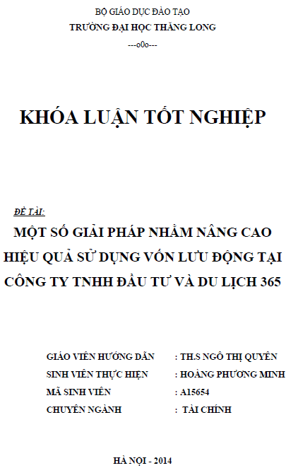 mot so giai phap nham nang cao hieu qua su dung von luu dong tai cong ty tnhh dau tu va du lich 365
