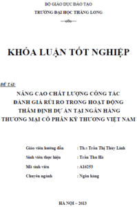 nang cao chat luong cong tac danh gia rui ro trong hoat dong tham dinh du an tai ngan hang thuong mai co phan ky thuong viet nam