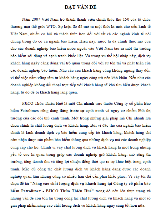 nang cao chat luong dich vu khach hang tai cong ty co phan bao hiem petrolimex pjico thua thien hue