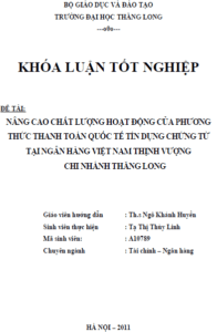 nang cao chat luong hoat dong cua phuong thuc thanh toan quoc te tin dung chung tu tai ngan hang viet nam thinh vuong chi nhanh thang long