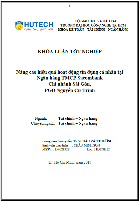 nang cao hieu qua hoat dong tin dung ca nhan tai ngan hang tmcp sacombank chi nhanh sai gon phong giao dich nguyen cu trinh