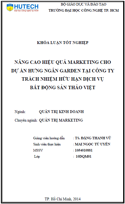 nang cao hieu qua marketing cho du an hung ngan garden cua cong ty trach nhiem huu han dich vu bat dong san thao viet
