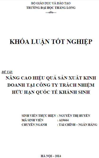 nang cao hieu qua san xuat kinh doanh tai cong ty tnhh quoc te khanh sinh