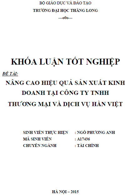 nang cao hieu qua san xuat kinh doanh tai cong ty tnhh thuong mai va dich vu han viet