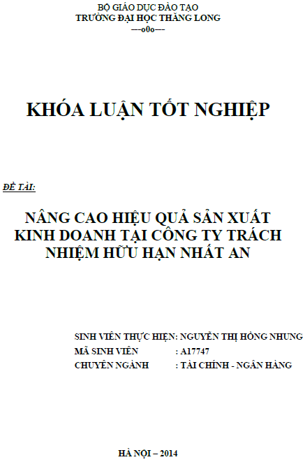 nang cao hieu qua san xuat kinh doanh tai cong ty trach nhiem huu han nhat an