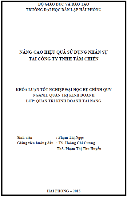 nang cao hieu qua su dung nhan su tai cong ty tnhh tam chien