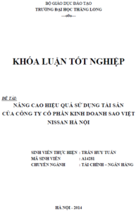 nang cao hieu qua su dung tai san cua cong ty co phan kinh doanh sao viet missan ha noi
