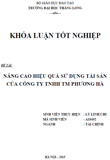 nang cao hieu qua su dung tai san cua cong ty tnhh thuong mai phuong ha