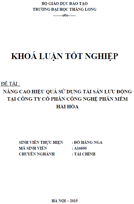 nang cao hieu qua su dung tai san luu dong tai cong ty co phan cong nghe phan mem hai hoa