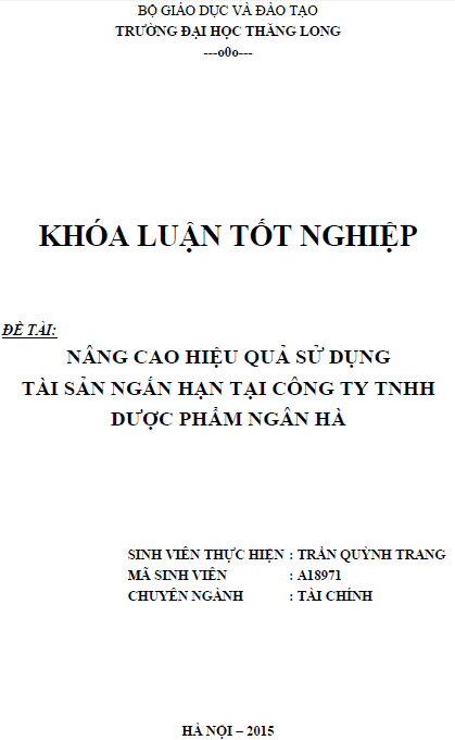 nang cao hieu qua su dung tai san ngan han tai cong ty tnhh duoc pham ngan ha