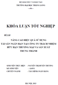 nang cao hieu qua su dung tai san ngan han tai cong ty trach nhiem huu han thuong mai va san xuat trung thanh