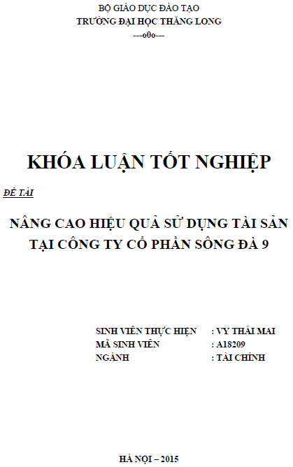 nang cao hieu qua su dung tai san tai cong ty song da 9