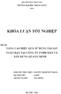 Nâng cao hiệu quả sử dụng tài sản tại Công ty TNHH Máy và Xây dựng Quang Minh 18 nang cao hieu qua su dung tai san tai cong ty tnhh may va xay dung quang minh