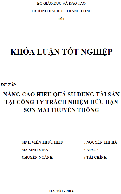 nang cao hieu qua su dung tai san tai cong ty tnhh son mai truyen thong