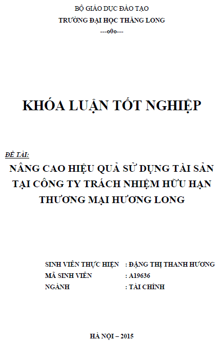nang cao hieu qua su dung tai san tai cong ty tnhh thuong mai huong long