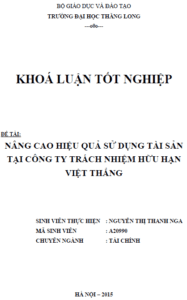 Nâng cao hiệu quả sử dụng tài sản tại Công ty TNHH Việt Thắng 13 nang cao hieu qua su dung tai san tai cong ty tnhh viet thang