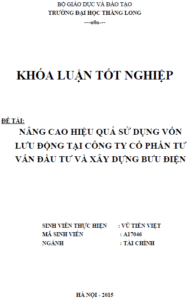 Nâng cao hiệu quả sử dụng vốn lưu động tại Công ty Cổ phần Tư vấn Đầu tư và Xây dựng Bưu điện 1 nang cao hieu qua su dung von luu dong tai cong ty co phan tu van dau tu va xay dung buu dien